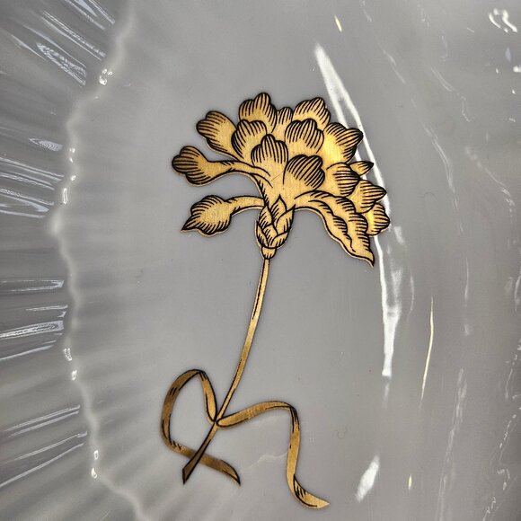 Vintage Matson White/Gold Gilt Ceramic Shell Soap Dish Hollywood Regency - Picture 3 of 10